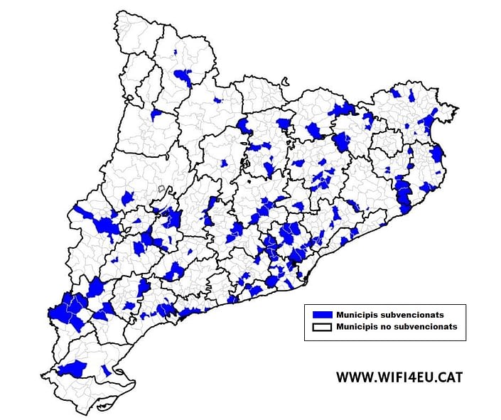 Mapa Municipis Catalunya Subvencionats